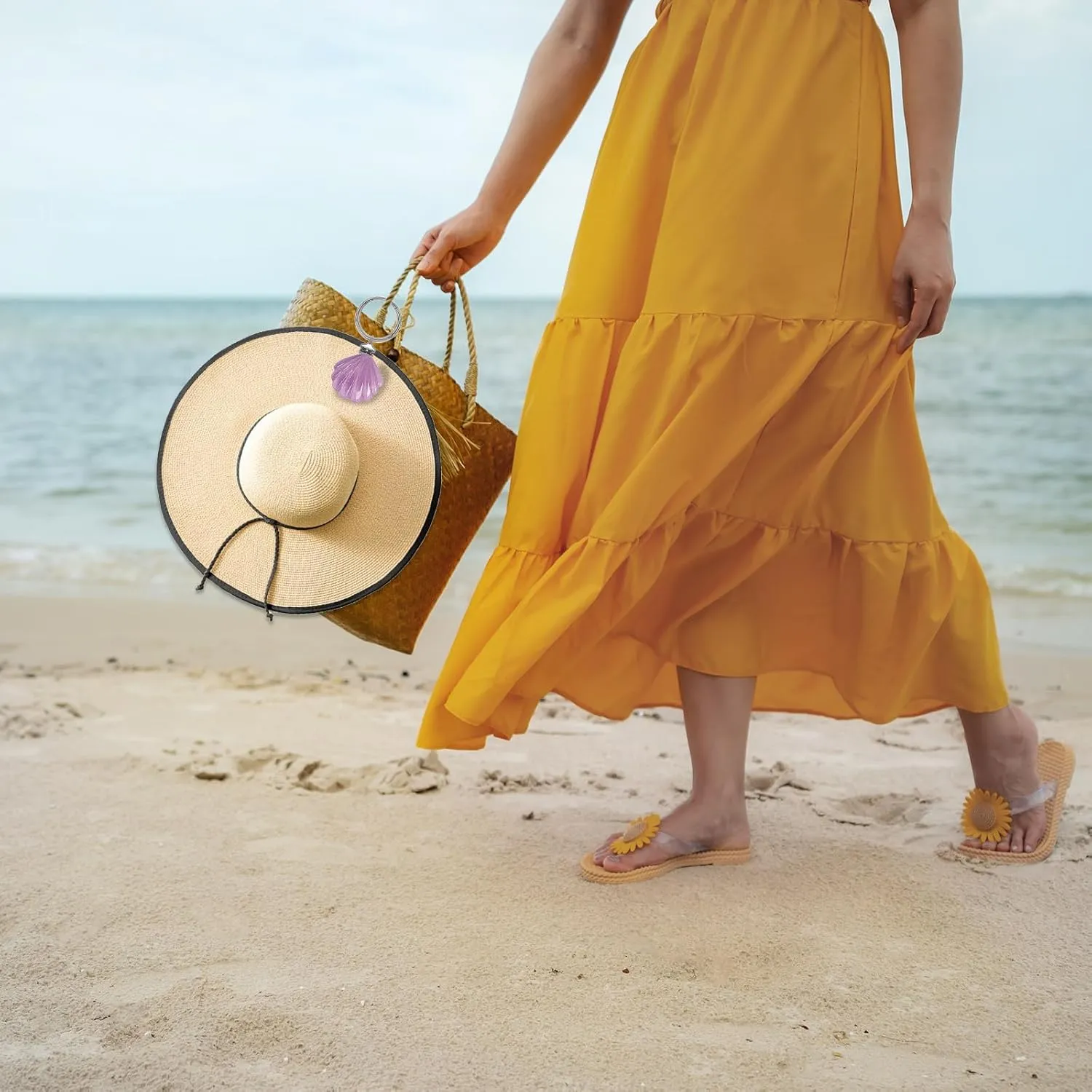 2Pcs Hat Clip for Travel - Hat Holder Clip Hanger for Travel on Bag, Seashell Car Beach Travel Accessory for Women