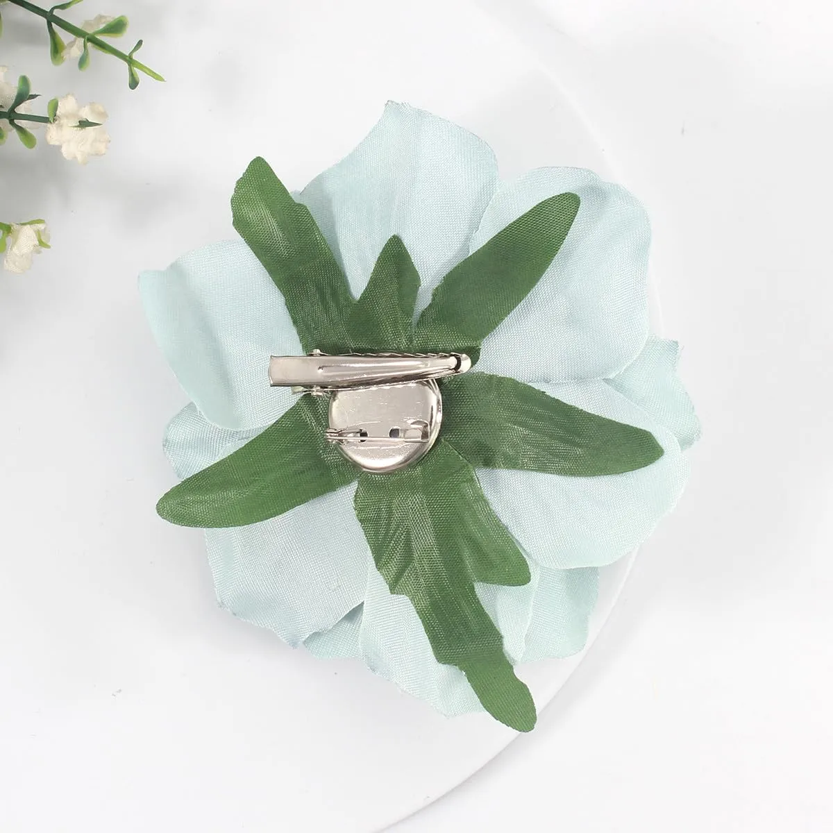 Baby Blue Rose Brooches Flower Hair Clips for Women | Brooches and Pins | Hair Accessories | Valentines Hair Clips, Wedding Hair Accessories for Women | Lapel Pin
