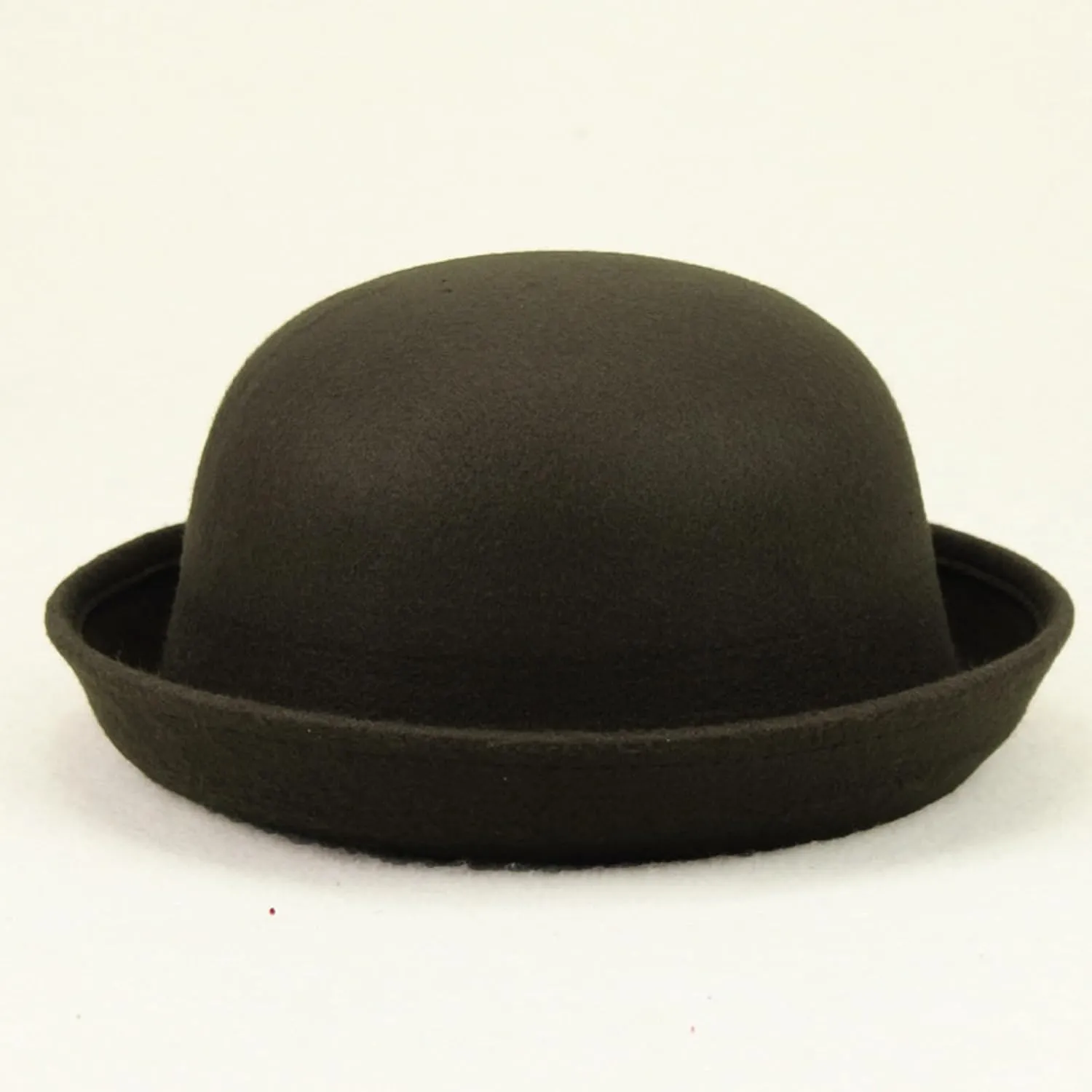Black Bowler Hat Short Rolled Brim Fedora Hat for Men and Women Bow Cloche Bowler Fedora Hat
