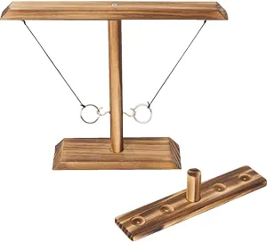 Bolaball Hook & Ring Toss Games for Adults, Yard Games, Patio Decor, Outdoor Indoor Games, Wooden Hook and Ring Game for Bars, Home Party