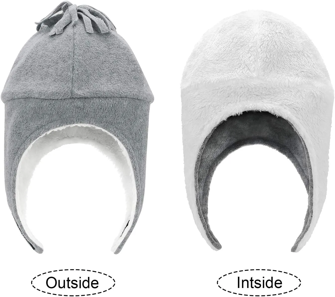 Century Star Baby Fleece Hat Warm Earflap Kids Caps Toddler Boys Winter Hat and Mitten Set
