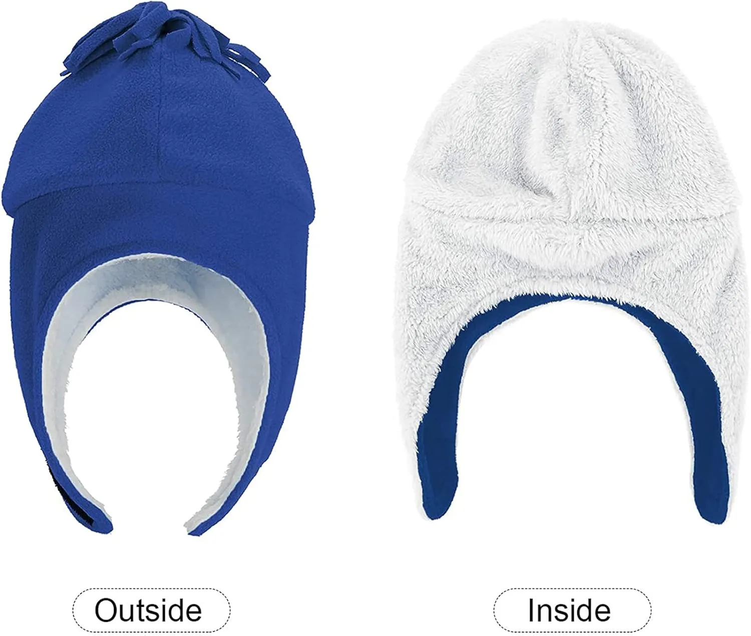 Century Star Baby Fleece Hat Warm Earflap Kids Caps Toddler Boys Winter Hat and Mitten Set