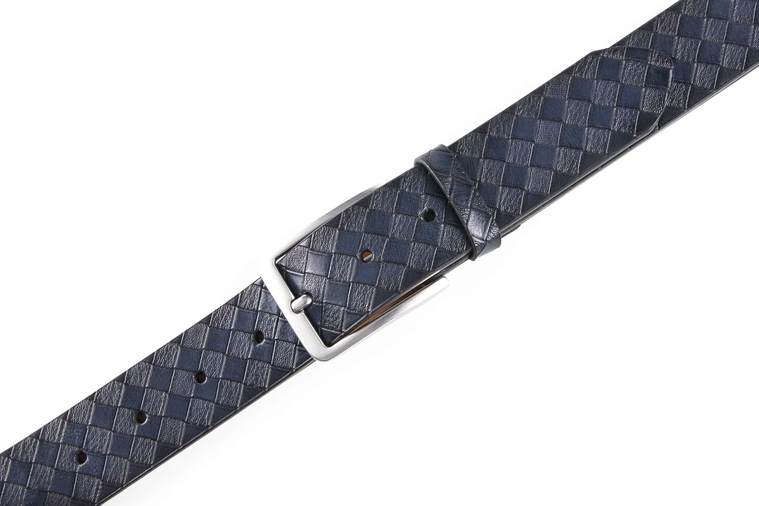 Fabio Valenti Men's Casual Jean Leather Belt 1 1/2 Wide 4MM Thick Alloy Prong Buckle Work Dress Belt for Men