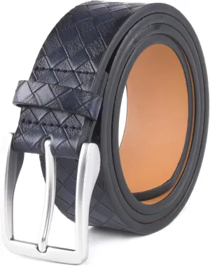 Fabio Valenti Men's Casual Jean Leather Belt 1 1/2 Wide 4MM Thick Alloy Prong Buckle Work Dress Belt for Men