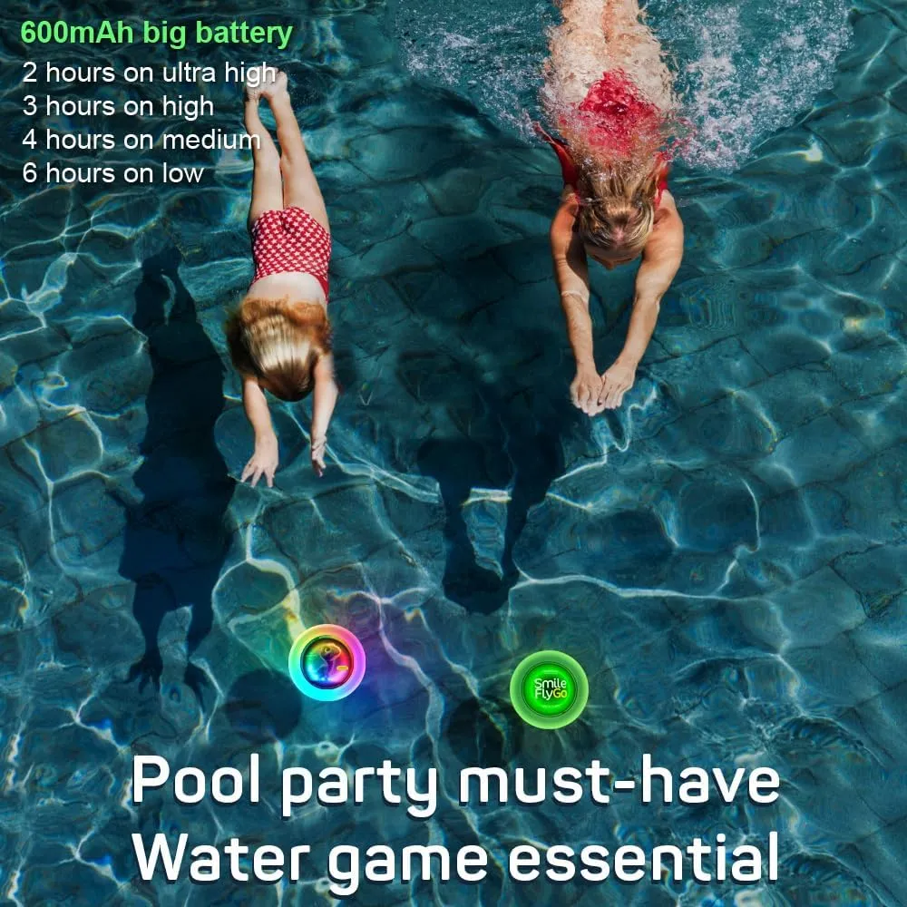 Flying Disc, 16 Million Color RGB 60 LEDs, Bright Dynamic Lighting, Soft Silicone, IPX7 Waterproof & Floatable, Top Pick for Pool, Beach Games, Ideal Toy Gift for Boys/Girls/Teens/Kids,138g