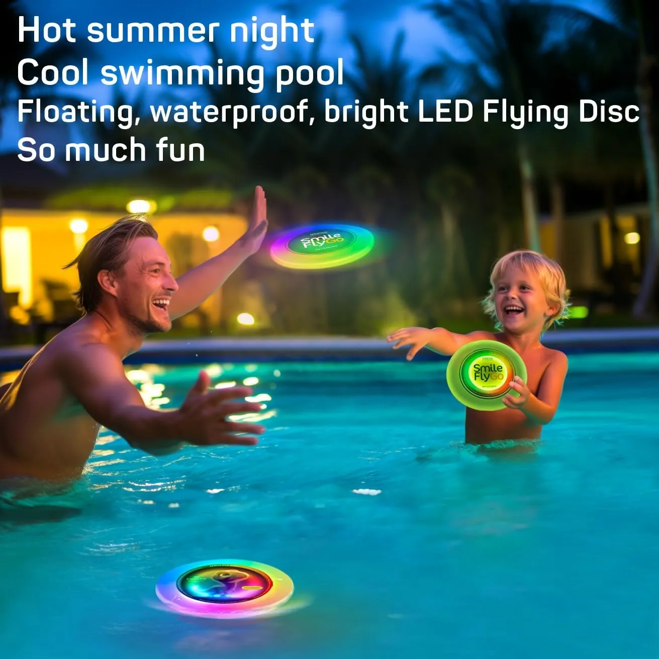Flying Disc, 16 Million Color RGB 60 LEDs, Bright Dynamic Lighting, Soft Silicone, IPX7 Waterproof & Floatable, Top Pick for Pool, Beach Games, Ideal Toy Gift for Boys/Girls/Teens/Kids,138g