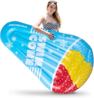 Giant Snow Cone Inflatable Pool Float, 72x40x10 Pool Float Ride On, Snow Cone Inflatable Float, Fun Beach Floaties, Party Toys, Summer Pool Raft Lounge for Adults & Kids 13 