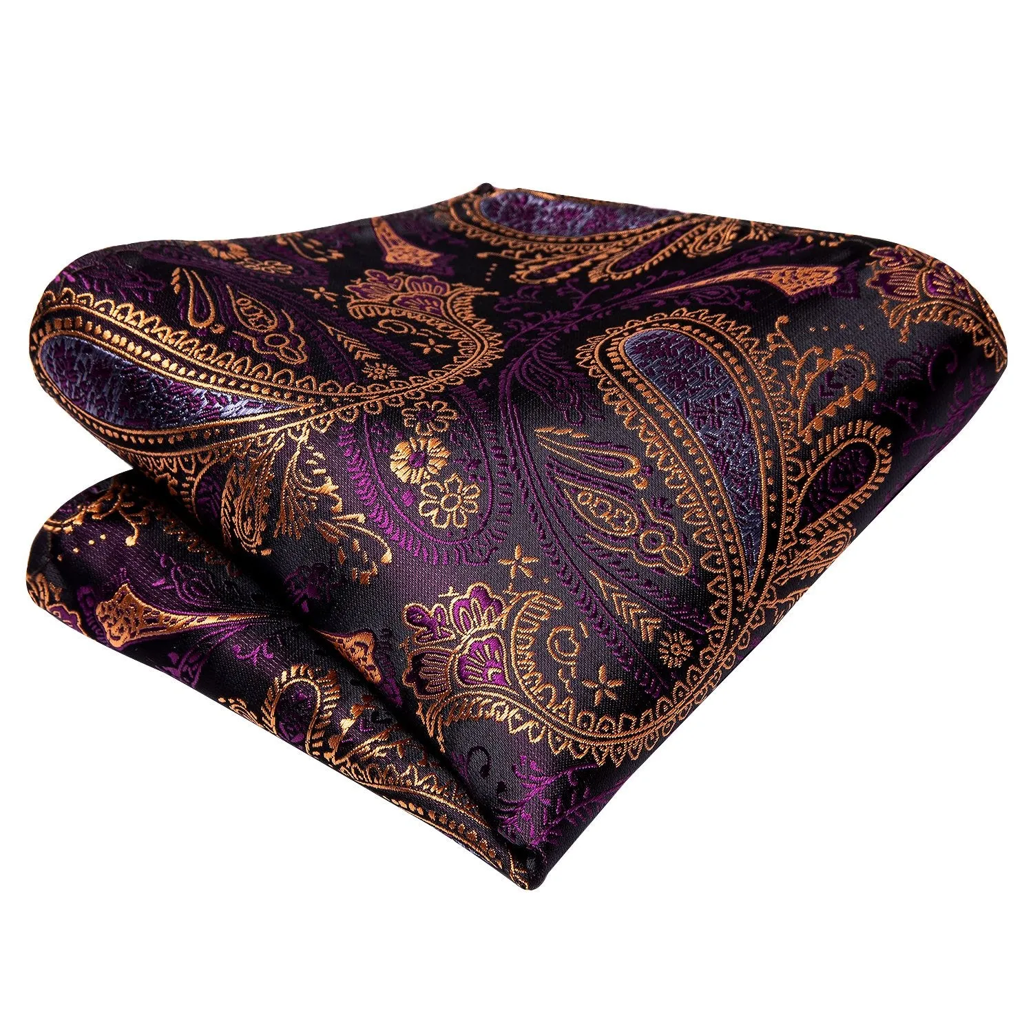 Hi-Tie Men's Handkerchief Purple Hanky Wedding Paisley Pocket Square