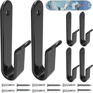 Horizontal Snowboard Wall Mount Clips - Snowboard Wall Rack Storage and Display for Room, Garage
