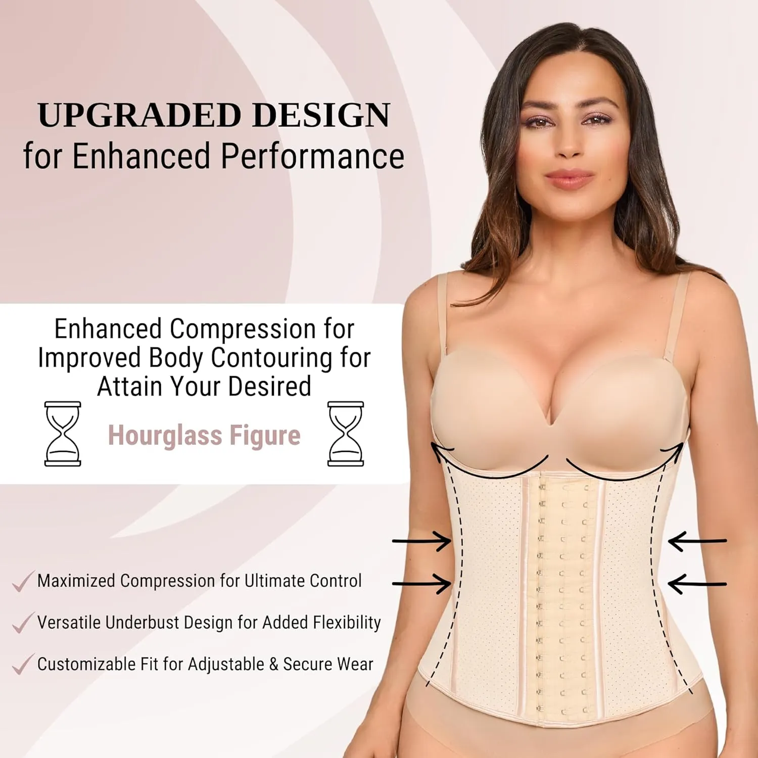 Latex Corset Shapewear - Underbust Corset & Waist Cincher for Women - Latex Waist Trainer Corsets for Women