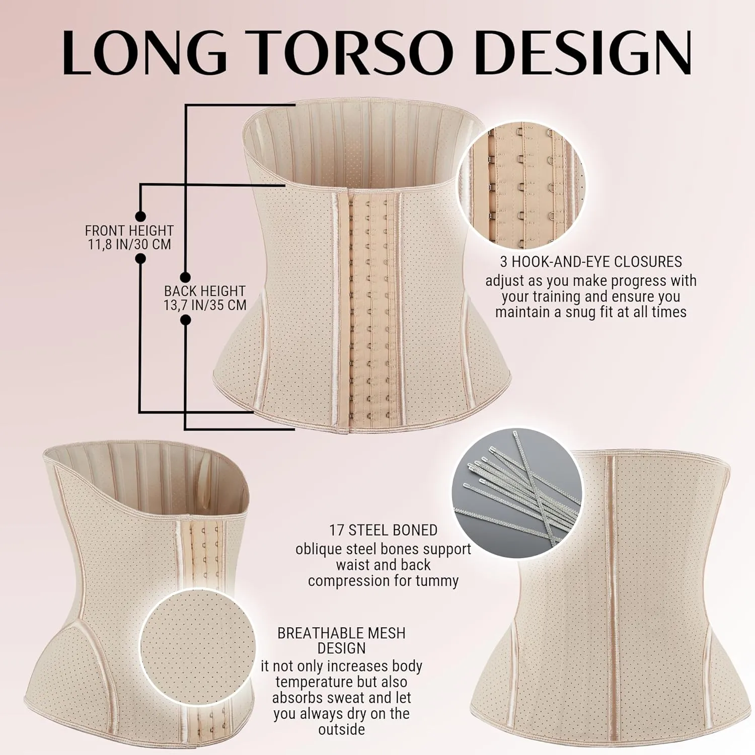 Latex Corset Shapewear - Underbust Corset & Waist Cincher for Women - Latex Waist Trainer Corsets for Women