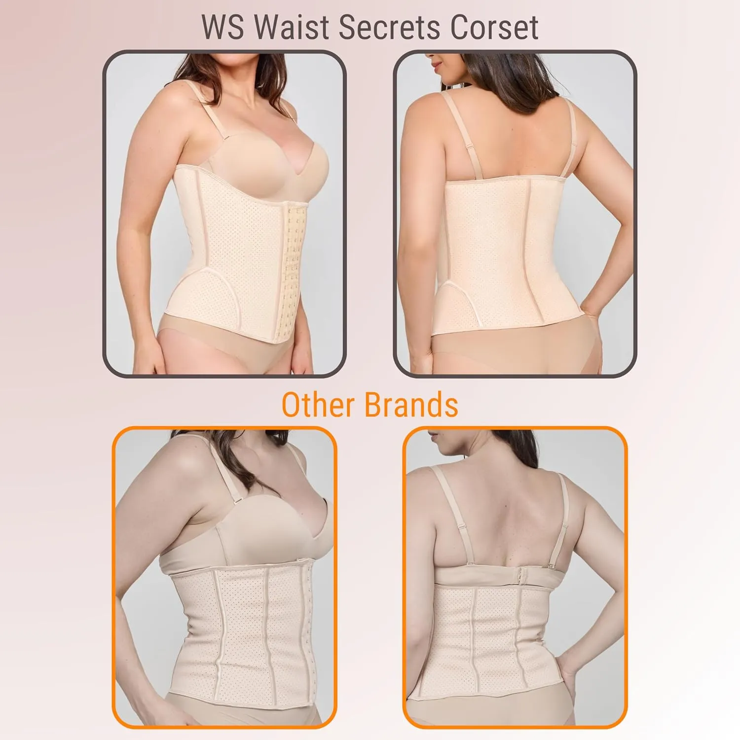 Latex Corset Shapewear - Underbust Corset & Waist Cincher for Women - Latex Waist Trainer Corsets for Women