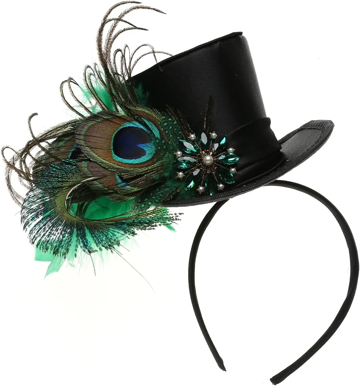 LATIMOON Fascinators Hat for Women Tea Party Headband Mini top Hats Cocktail Flower Mesh Feathers Hair Clip