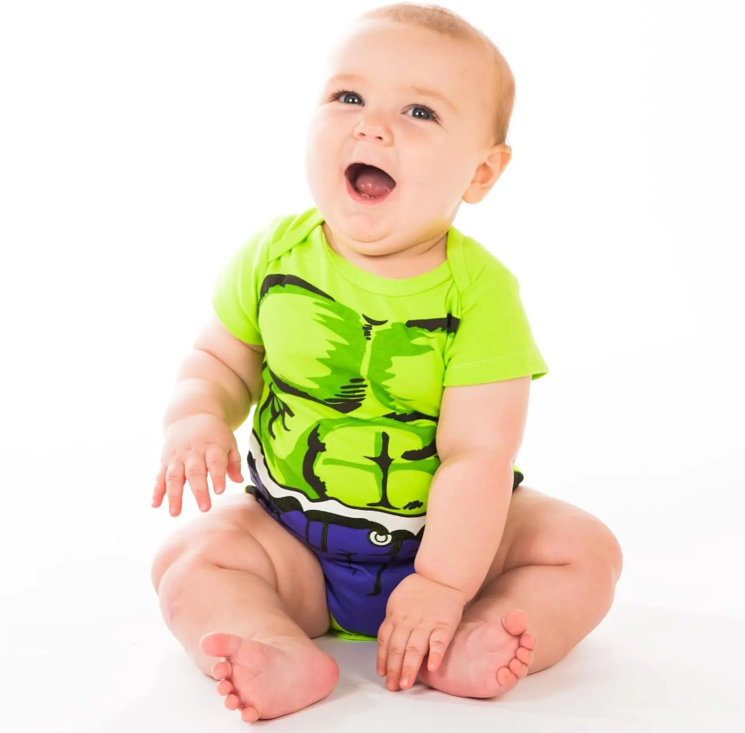 Marvel Baby Boys' 5 Pack Bodysuits - The Hulk, Spiderman, Iron Man, and Captain America