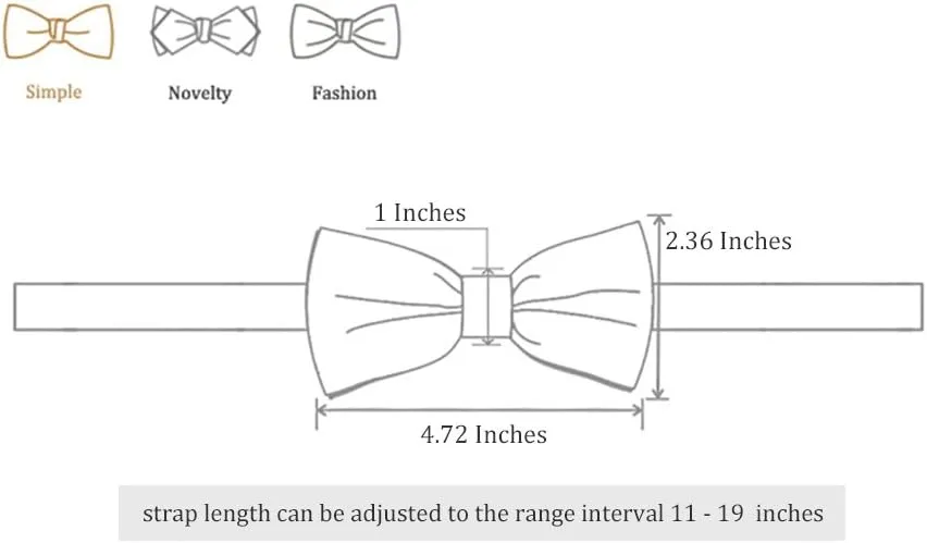 Men's Adjustable Metal Golden Wings Two Layer Neck Bowtie Bow Tie