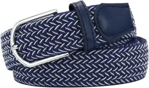 Multicolored Elastic Woven Golf Belts Casual Braided Stretch Belt for Men and Women