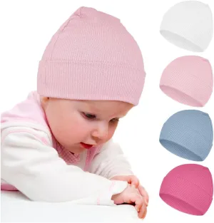 Neutral Baby Beanie Hats for Unisex, Solid Baby Girls Boys Beanies Cap for Newborn, Baby, Infant, Toddler