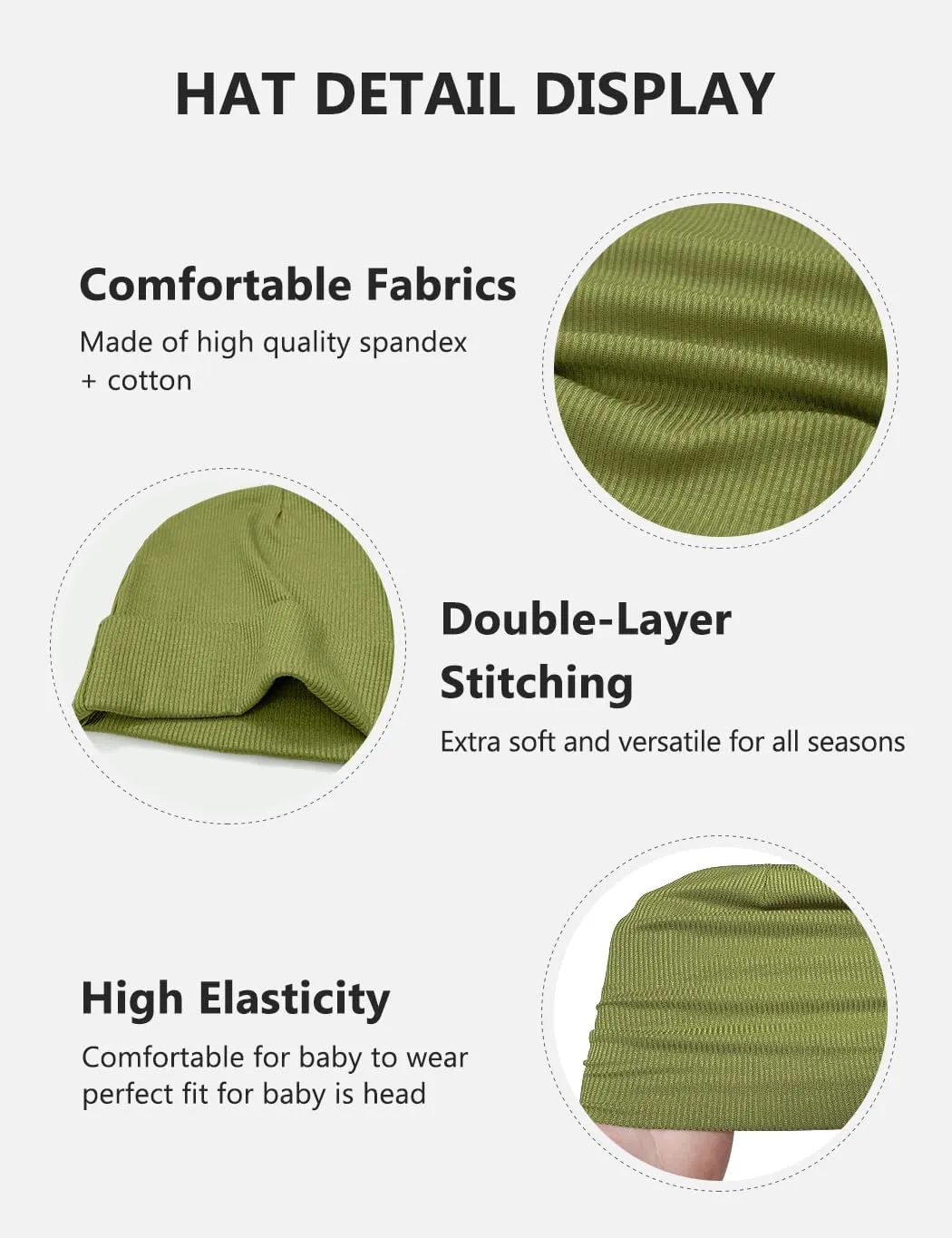 Neutral Baby Beanie Hats for Unisex, Solid Baby Girls Boys Beanies Cap for Newborn, Baby, Infant, Toddler