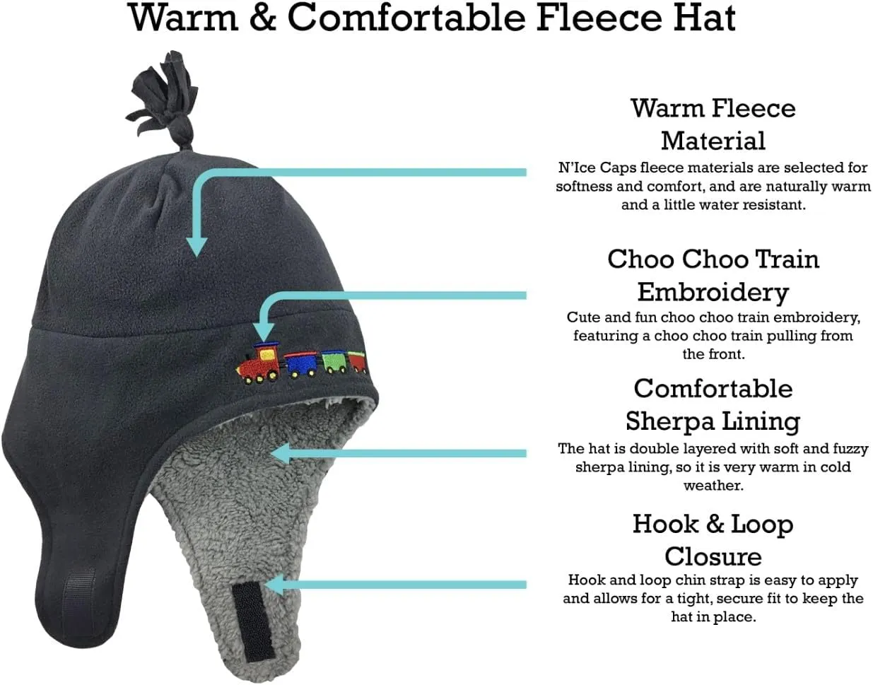 N'Ice Caps Toddler Baby Winter Hat Mitten Set - Kids Boys Girls Gloves Fleece Sherpa Lined