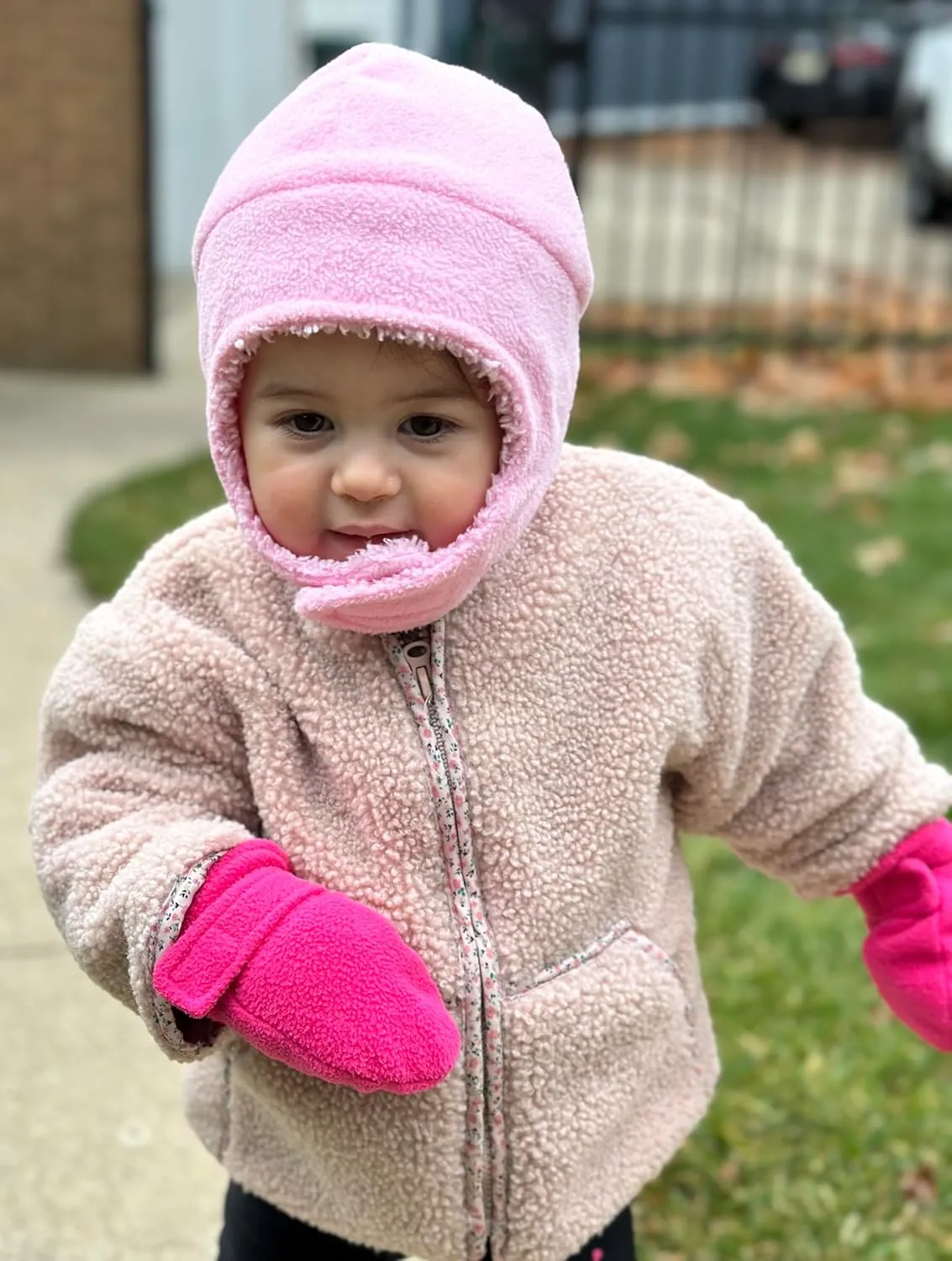 N'Ice Caps Toddler Baby Winter Hat Mitten Set - Kids Boys Girls Gloves Fleece Sherpa Lined