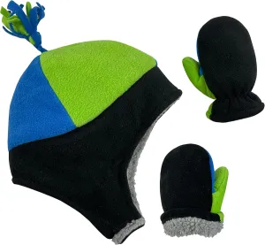 N'Ice Caps Toddler Baby Winter Hat Mitten Set - Kids Boys Girls Gloves Fleece Sherpa Lined
