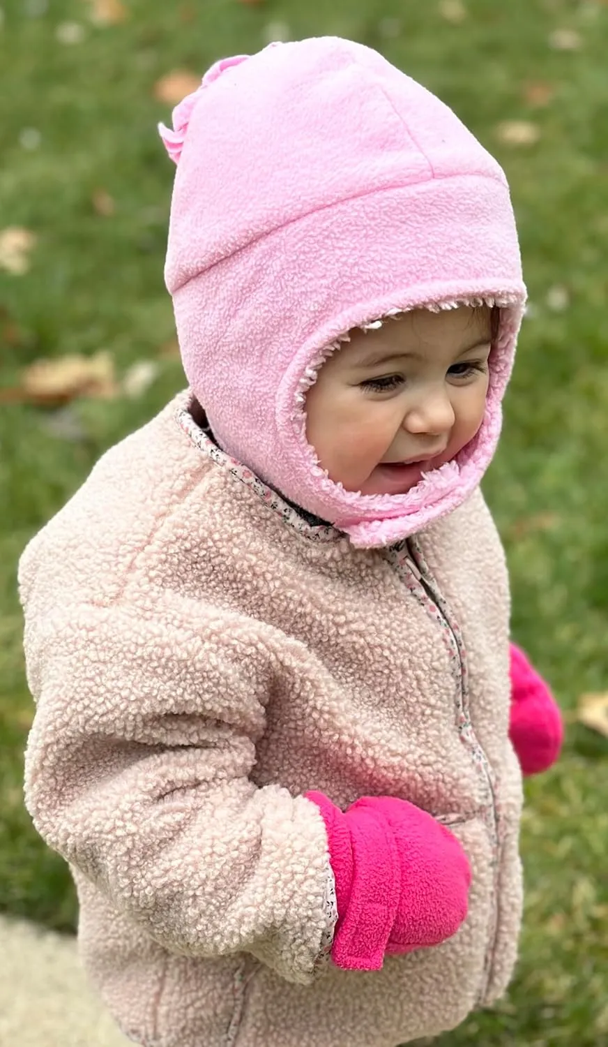 N'Ice Caps Toddler Baby Winter Hat Mitten Set - Kids Boys Girls Gloves Fleece Sherpa Lined