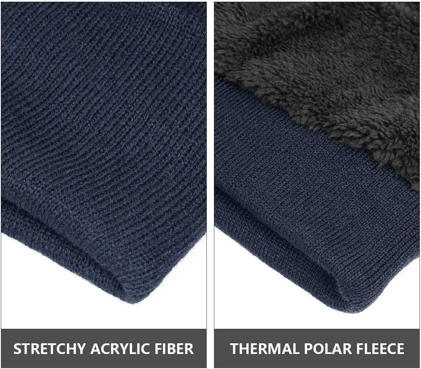 OZERO Winter Beanie Daily Hat - Thermal Polar Fleece Ski Stocking Skull Cap for Men and Women