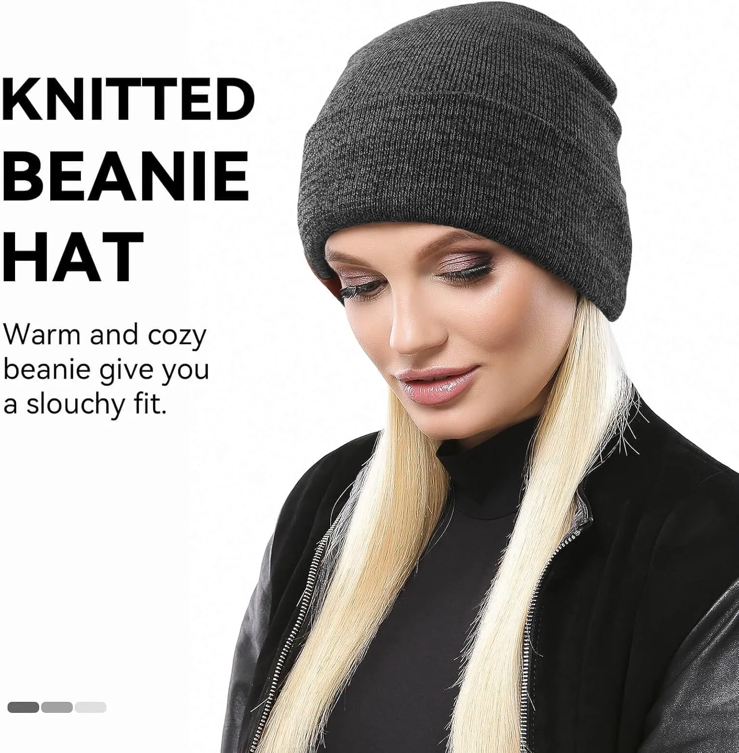 OZERO Winter Beanie Daily Hat - Thermal Polar Fleece Ski Stocking Skull Cap for Men and Women