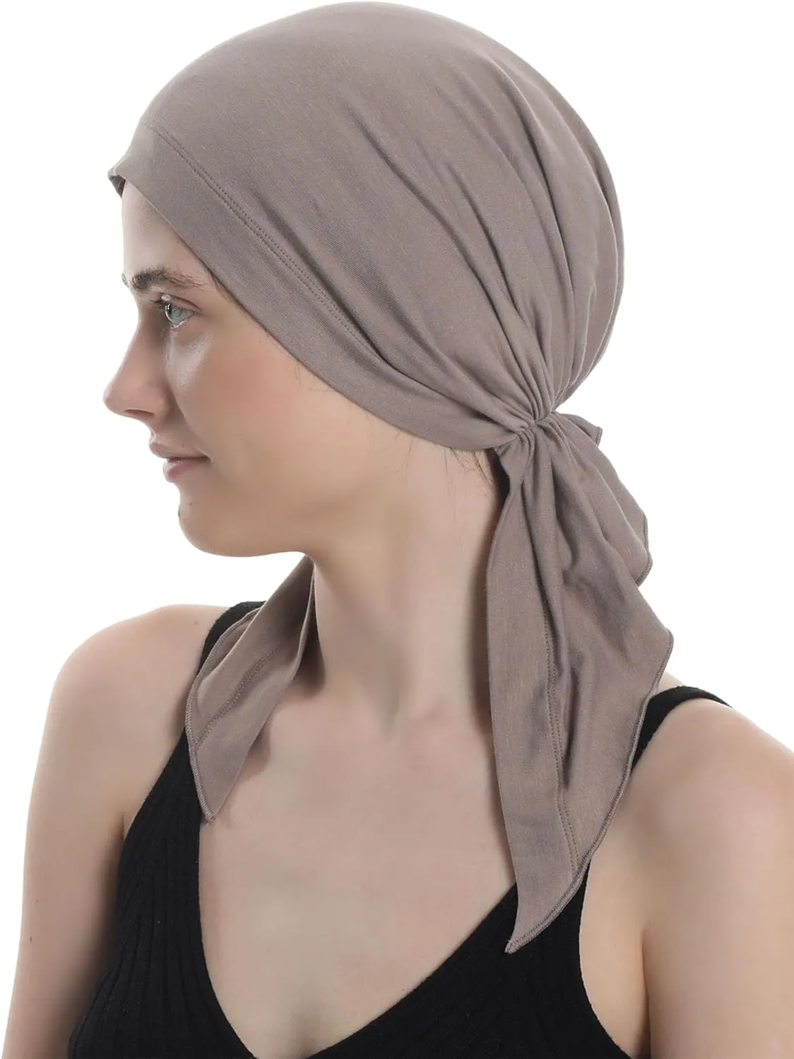 Pre Tied Headwear for Chemo, Hair Loss, Alopecia for Sensitive Scalp, Elasticated with Ties
