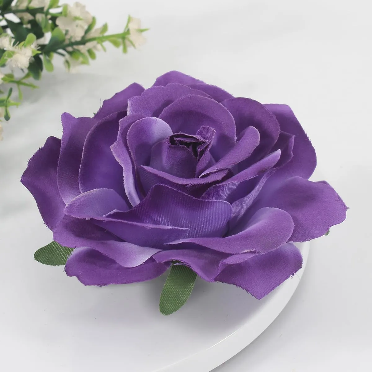 Purple Rose Brooches Flower Hair Clips for Women | Brooches and Pins | Hair Accessories| Valentines Hair Clips, Wedding Hair Accessories for Women | Lapel Pin