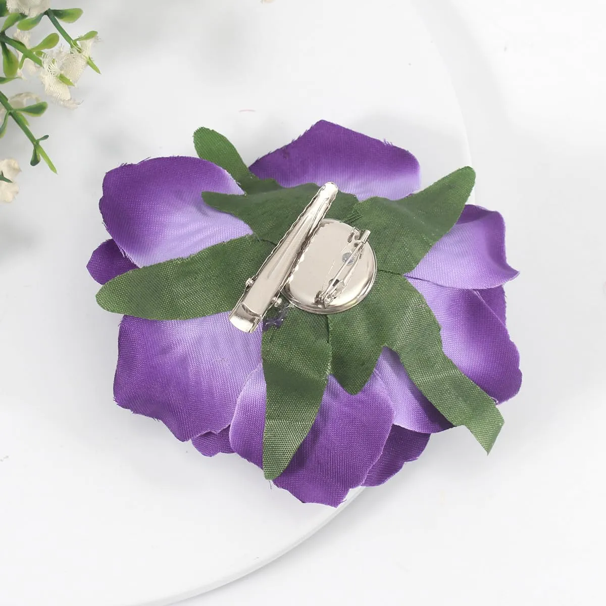 Purple Rose Brooches Flower Hair Clips for Women | Brooches and Pins | Hair Accessories| Valentines Hair Clips, Wedding Hair Accessories for Women | Lapel Pin