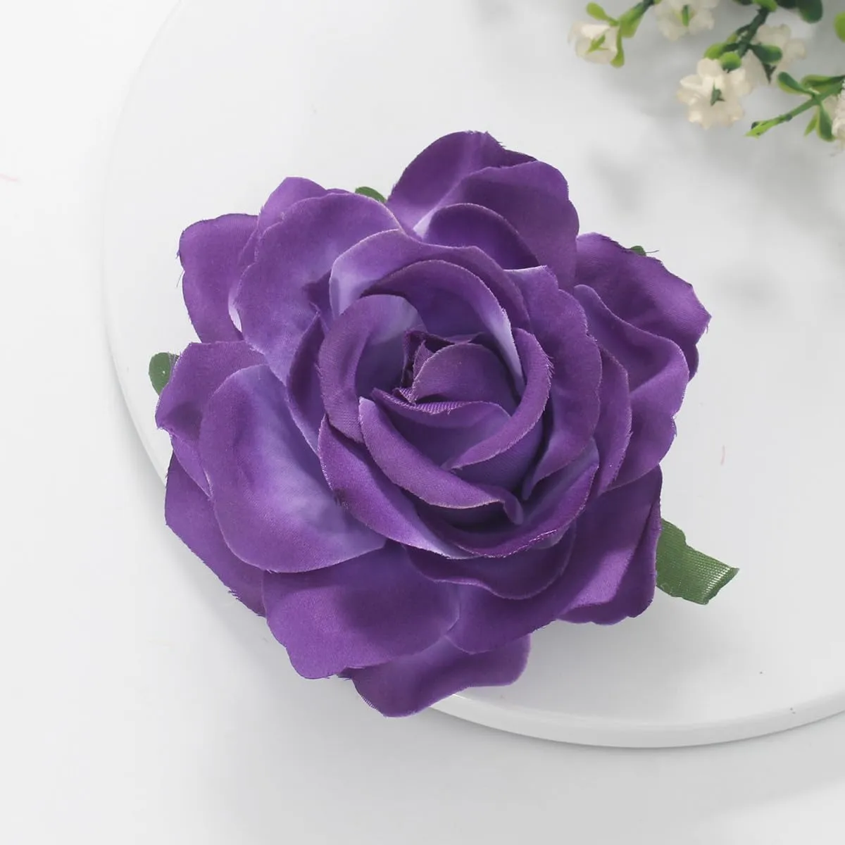 Purple Rose Brooches Flower Hair Clips for Women | Brooches and Pins | Hair Accessories| Valentines Hair Clips, Wedding Hair Accessories for Women | Lapel Pin