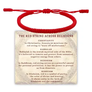 Red Bracelets for Women, Red String Bracelet Adjustable Rakhi Jewelry Red Bracelet for Protection for Men Tibetan Kabbalah Bracelet with Talisman, Back to School Christian Summer Gifts
