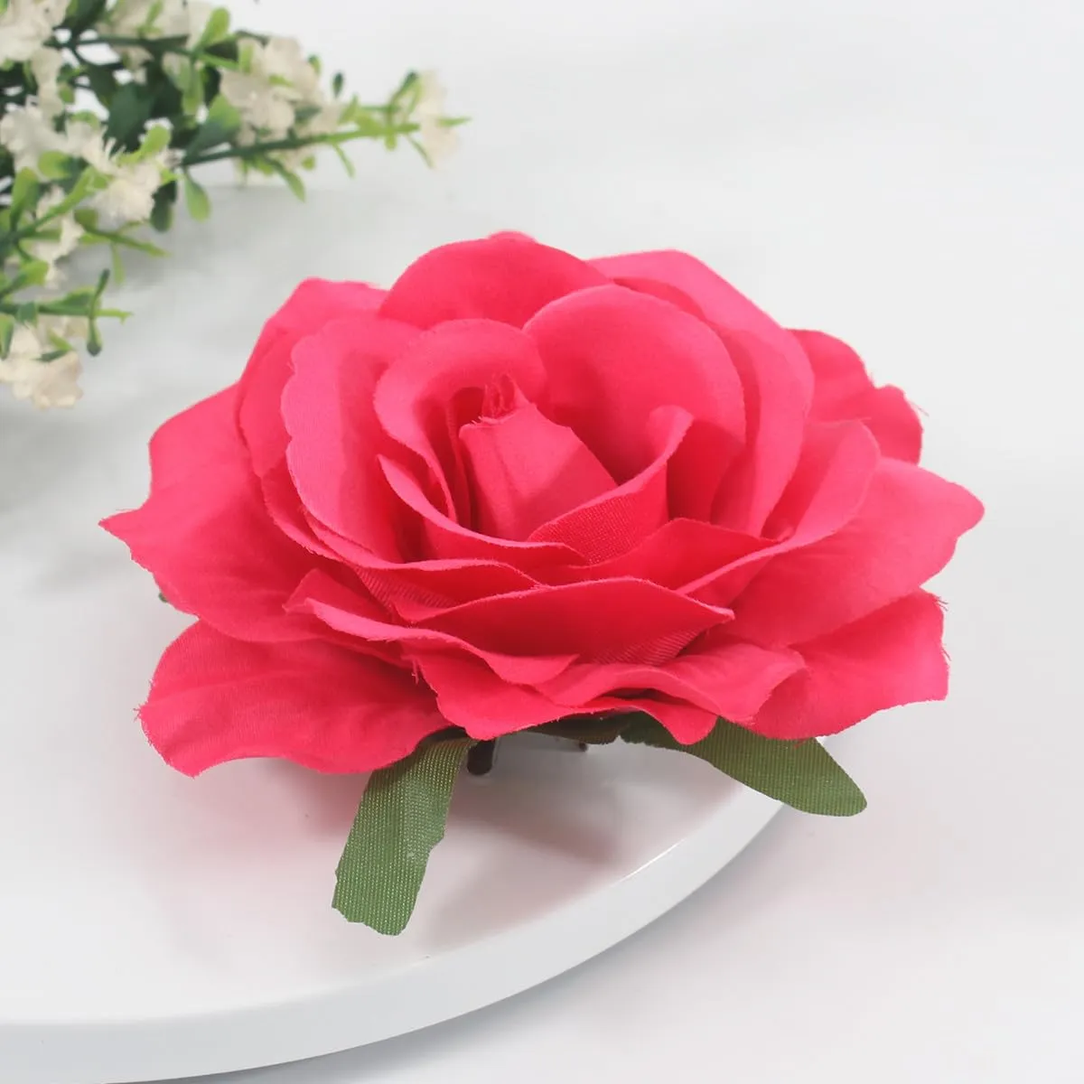 Red Rose Brooches Flower Hair Clips for Women | Brooches and Pins | Hair Accessories | Valentines Hair Clips, Wedding Hair Accessories for Women | Lapel Pin