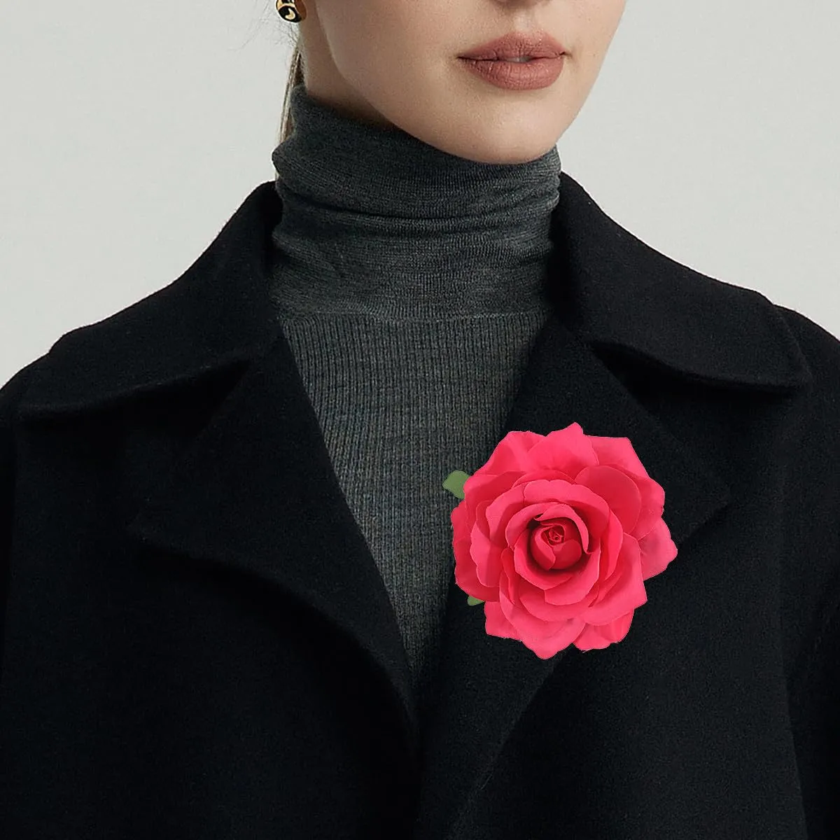 Red Rose Brooches Flower Hair Clips for Women | Brooches and Pins | Hair Accessories | Valentines Hair Clips, Wedding Hair Accessories for Women | Lapel Pin