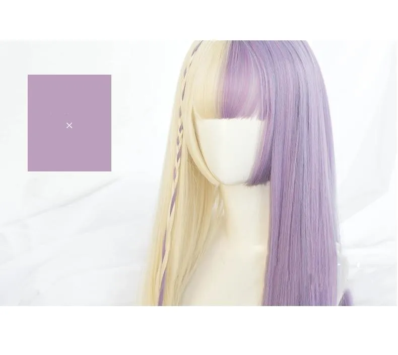 Split Lavender Blonde Wig