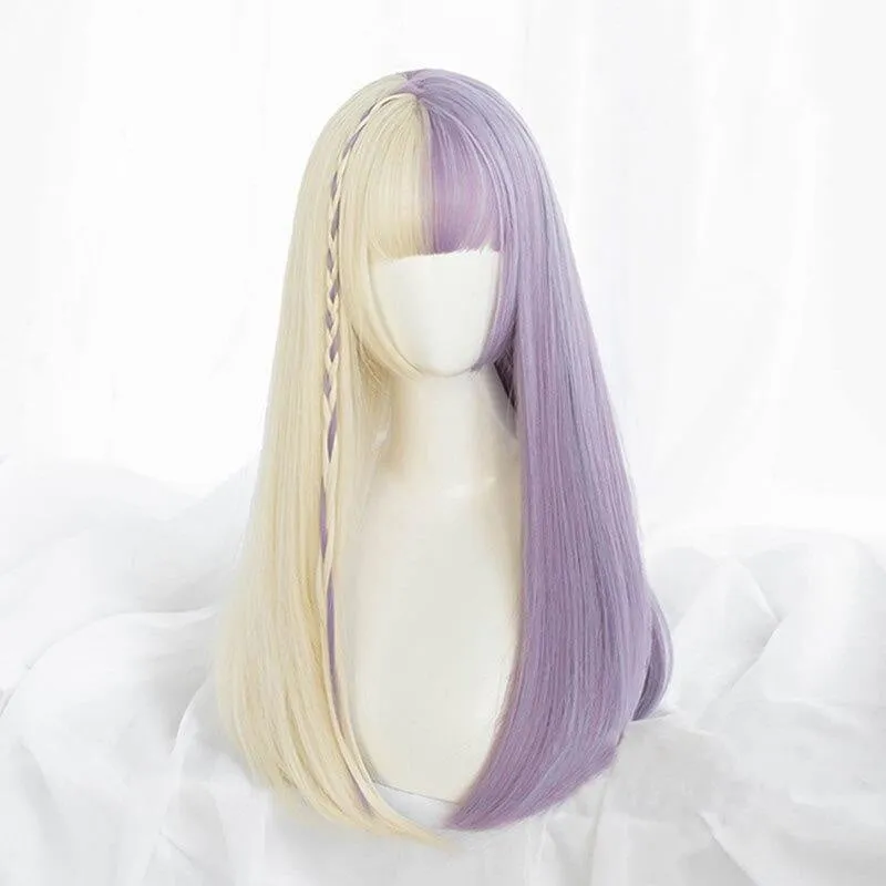 Split Lavender Blonde Wig