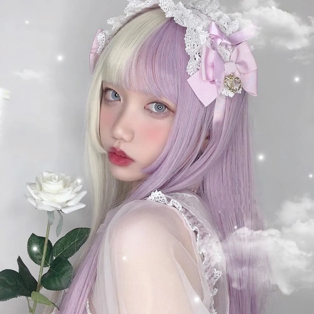 Split Lavender Blonde Wig