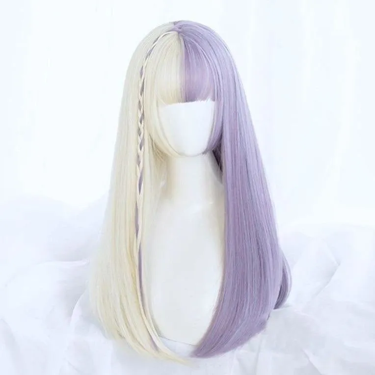 Split Lavender Blonde Wig