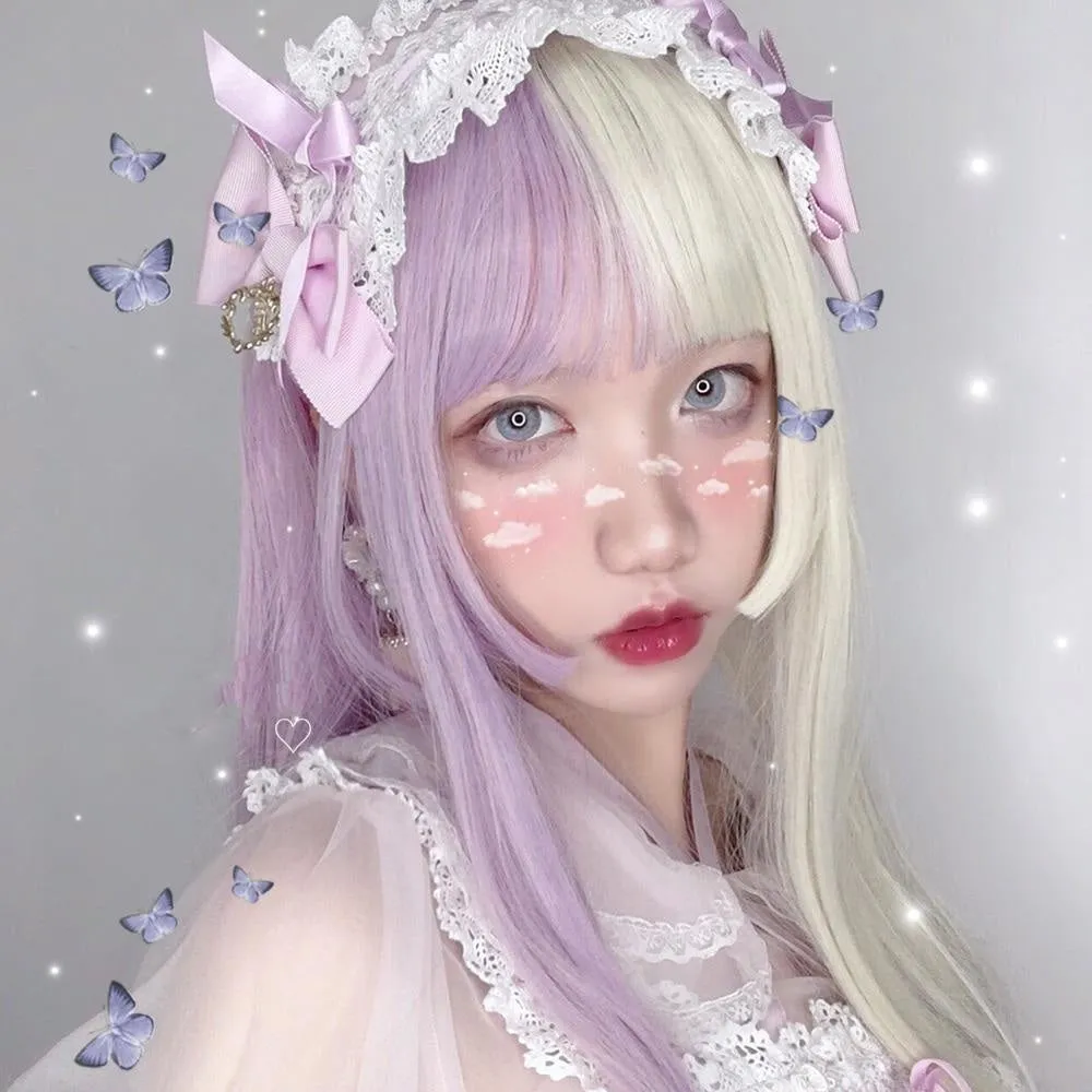 Split Lavender Blonde Wig