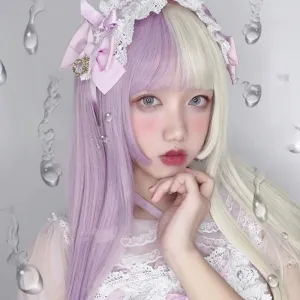 Split Lavender Blonde Wig