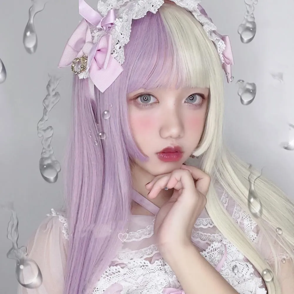Split Lavender Blonde Wig