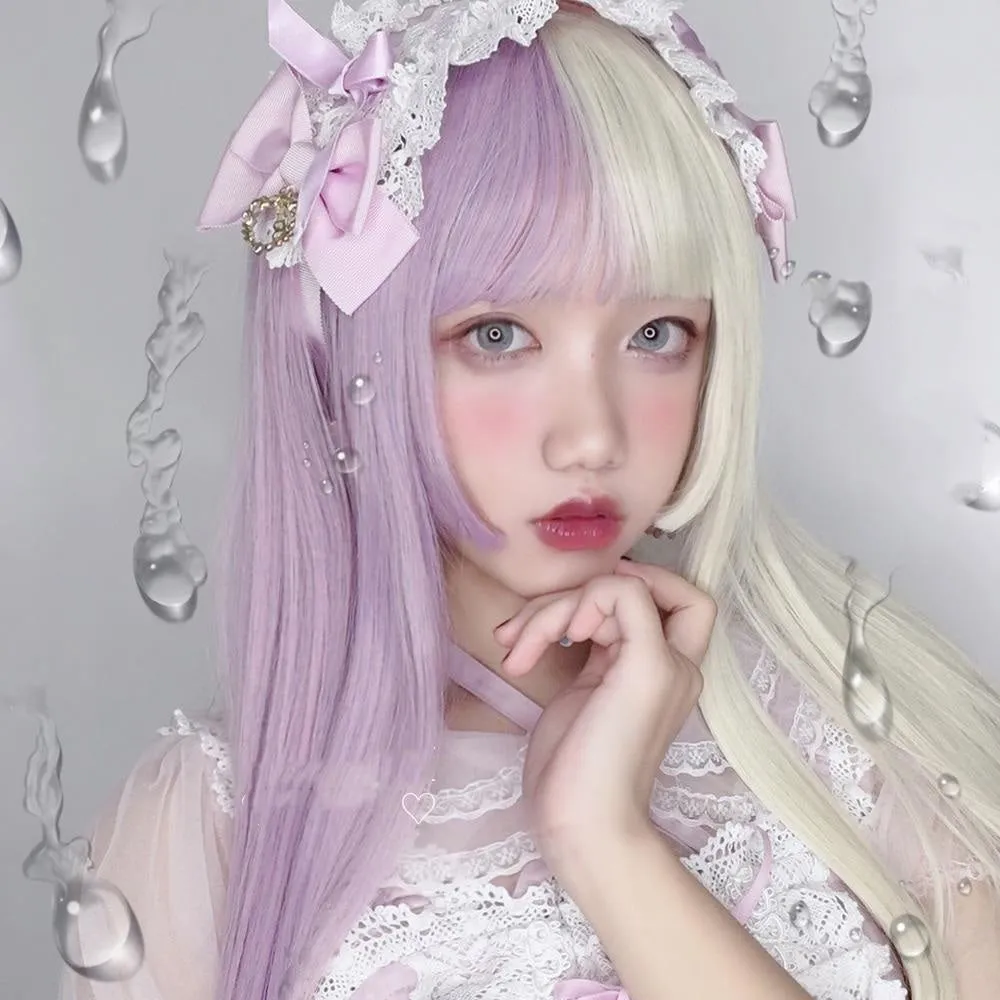 Split Lavender Blonde Wig