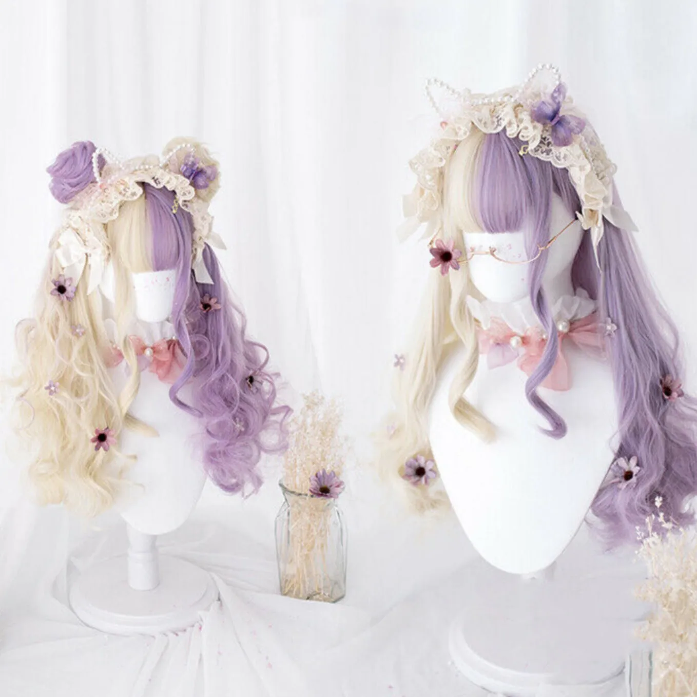 Split Lavender Blonde Wig