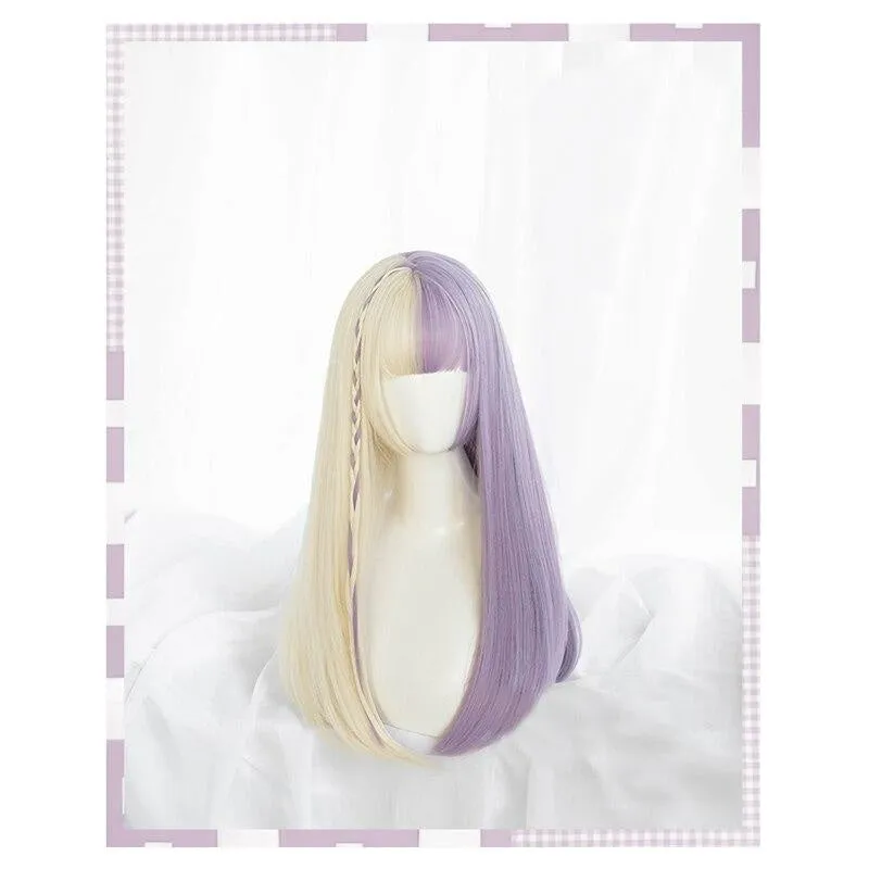 Split Lavender Blonde Wig
