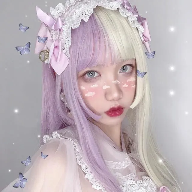 Split Lavender Blonde Wig