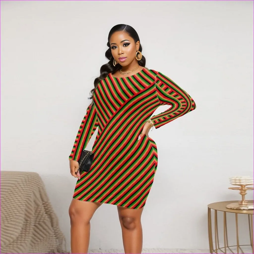 Striped Galore Women's Mesh Dress Voluptuous (Plus Size)