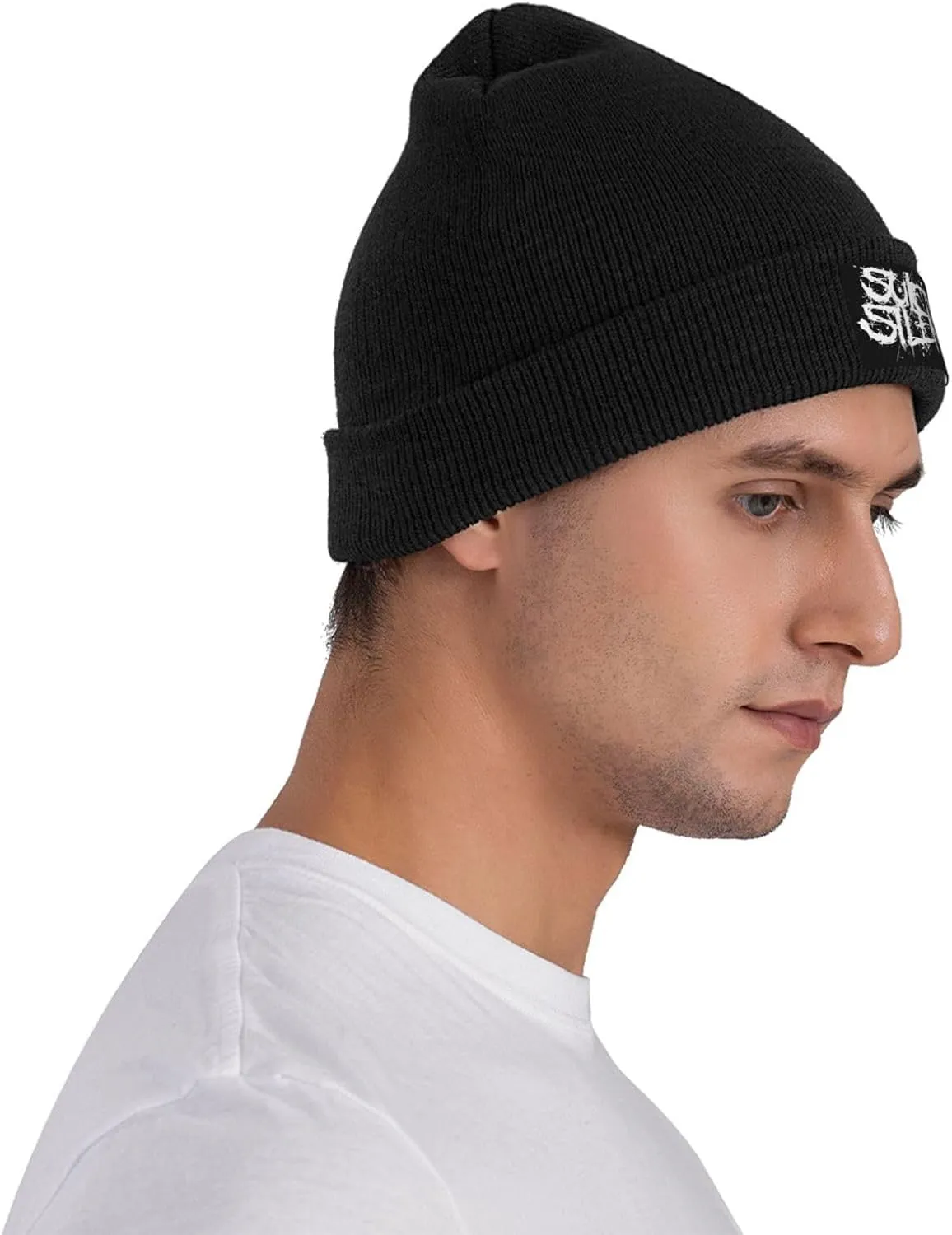 Suicide Music Silence Knit Cuffed Beanie Hat Warm Beanies Soft Slouchy Winter Hats Men's Women's Daily Caps Black