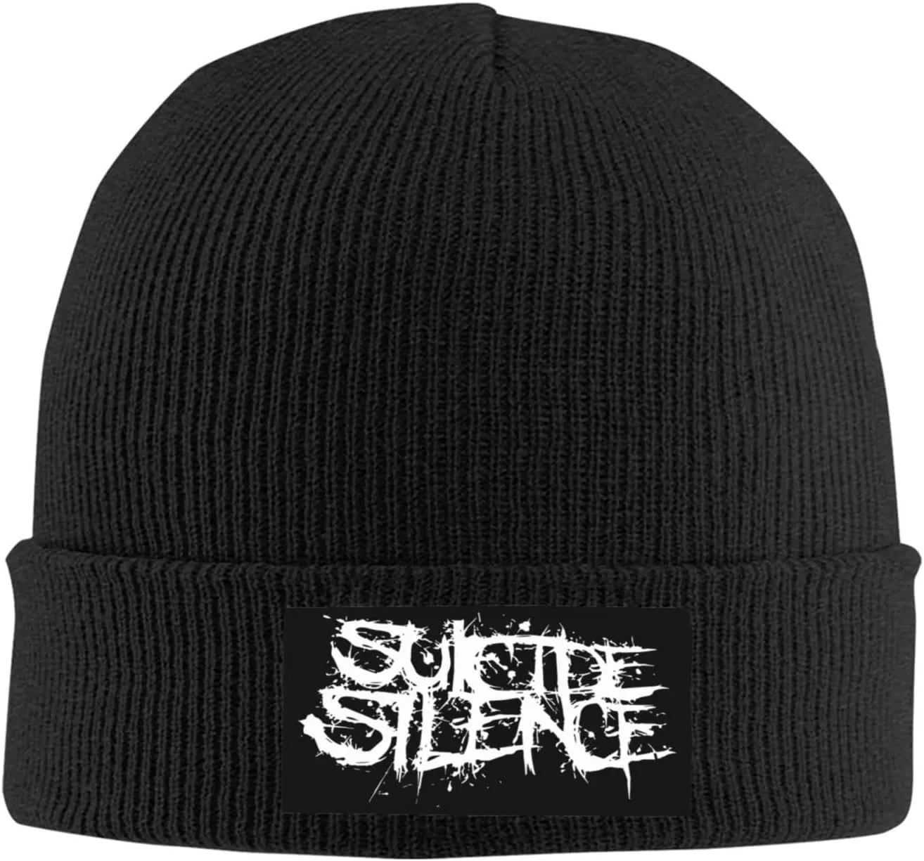 Suicide Music Silence Knit Cuffed Beanie Hat Warm Beanies Soft Slouchy Winter Hats Men's Women's Daily Caps Black