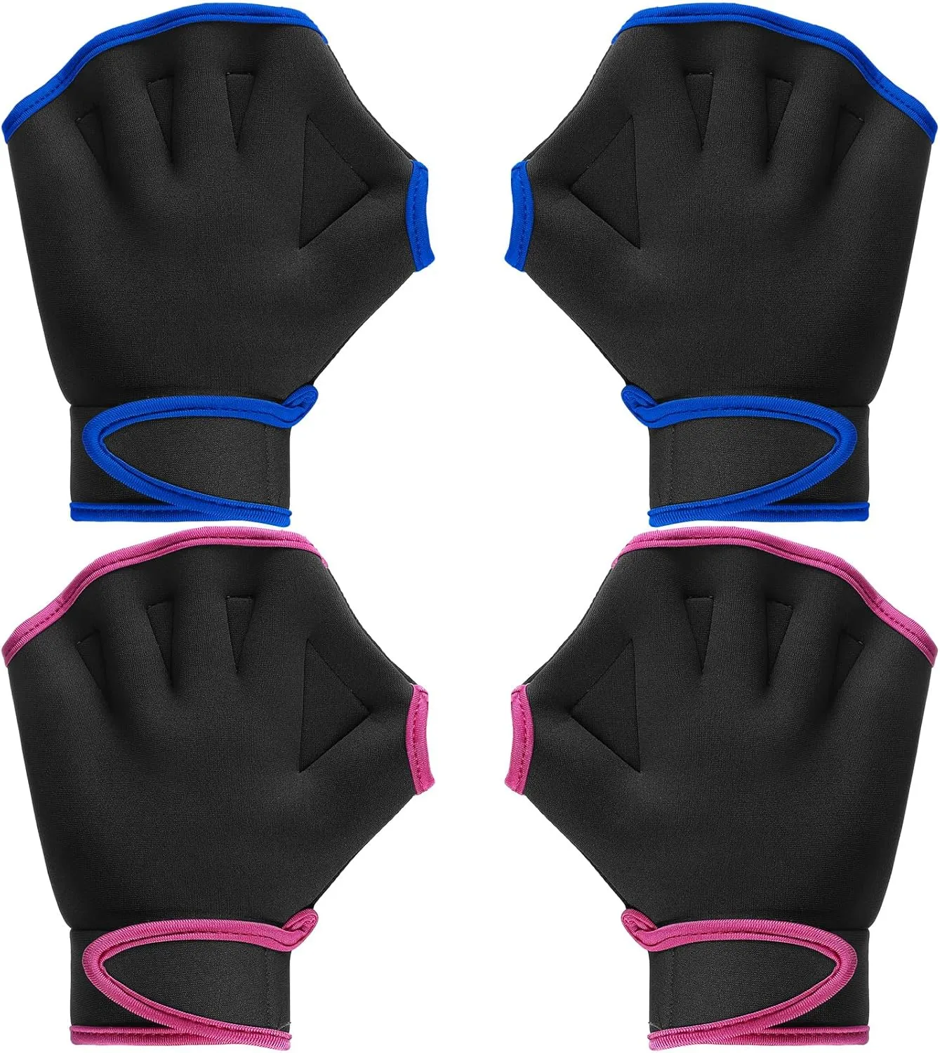 Sumind 2 Pairs Swimming Gloves Aquatic Training Gloves Neoprene Mittens Webbed Fitness Water Resistance Training Mittens for Men Women Swimming Diving with Wrist Strap